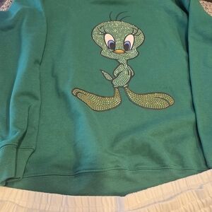 Green Tweety Women's Crew Neck Sweater